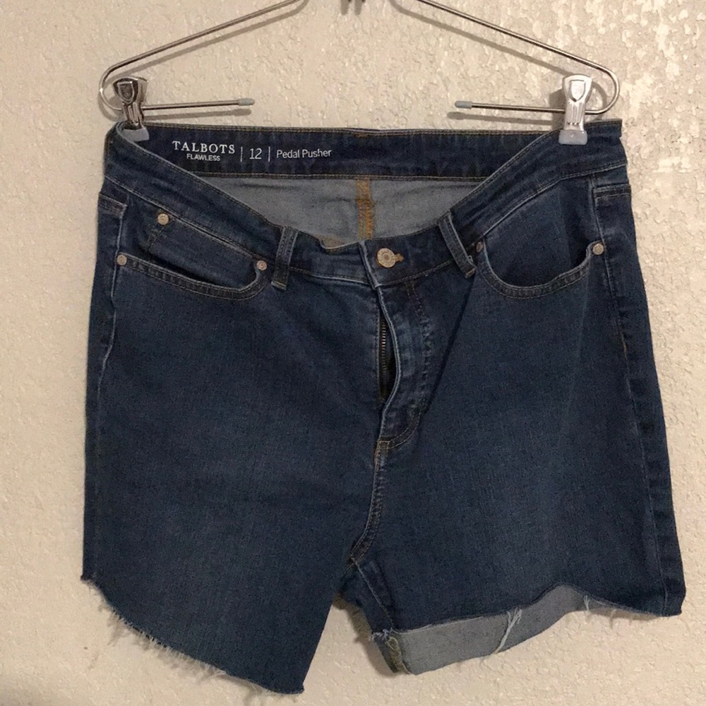Talbots pedal pusher jean shorts